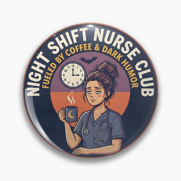 Item preview, Night Shift Nurse Fueled by Coffee and Dark Humor designed and sold by Stikaro.