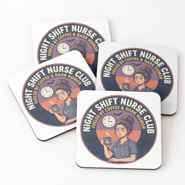 Item preview, Night Shift Nurse Fueled by Coffee and Dark Humor designed and sold by Stikaro.