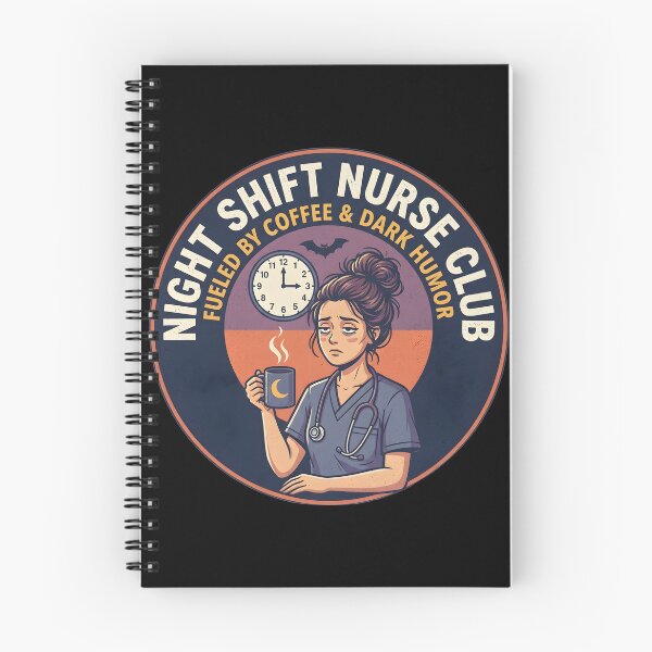 Item preview, Night Shift Nurse Fueled by Coffee and Dark Humor designed and sold by Stikaro.