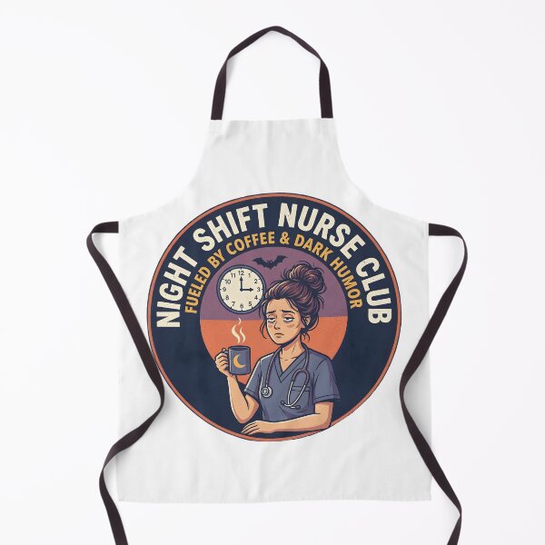 Item preview, Night Shift Nurse Fueled by Coffee and Dark Humor designed and sold by Stikaro.