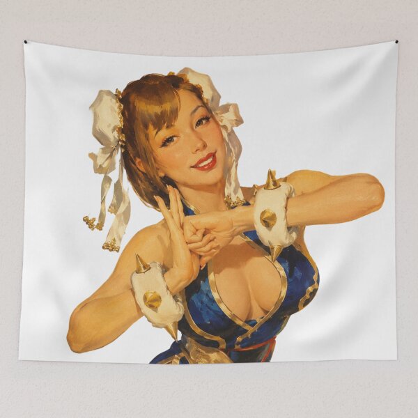 Item preview, Chun-Li Pin-Up | Vintage Street Fighter Cosplay Retro Anime Art designed and sold by Cosplayvintage.