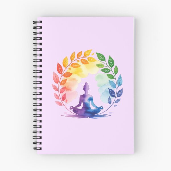 Item preview, Rainbow Meditation Yoga Watercolor Art designed and sold by Kaurisdigital.