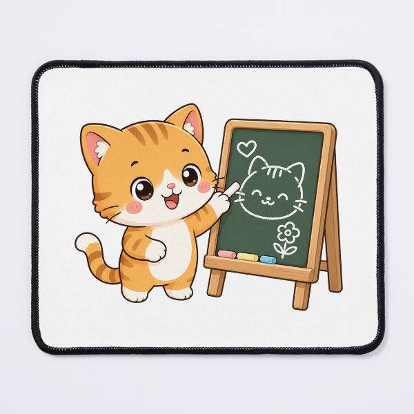 Item preview, Cute Cat Teaching Drawing Kawaii Cartoon Classroom Design designed and sold by Seculinator.