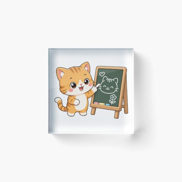 Item preview, Cute Cat Teaching Drawing Kawaii Cartoon Classroom Design designed and sold by Seculinator.