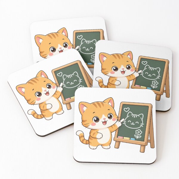 Item preview, Cute Cat Teaching Drawing Kawaii Cartoon Classroom Design designed and sold by Seculinator.