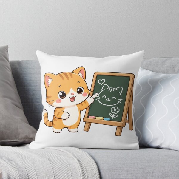 Item preview, Cute Cat Teaching Drawing Kawaii Cartoon Classroom Design designed and sold by Seculinator.