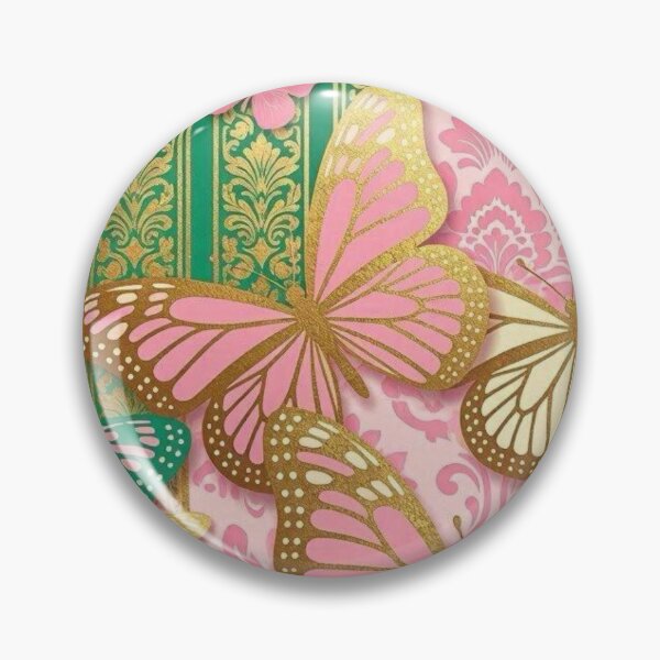 Item preview, Pink & Gold Foil Butterflies & Damask designed and sold by DesignsByPrnces.