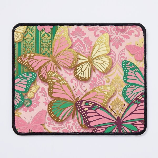 Item preview, Pink & Gold Foil Butterflies & Damask designed and sold by DesignsByPrnces.