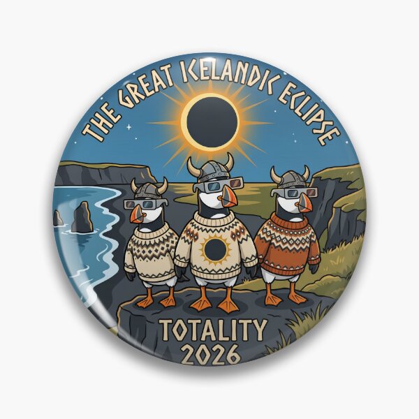 Item preview, Iceland Solar Eclipse Puffins designed and sold by GaflariDesign.