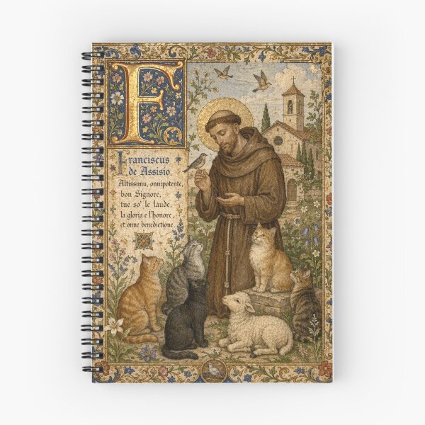 Item preview, Saint Francis of Assisi and the Animals - Medieval Illumination designed and sold by Natalia-Vlad.