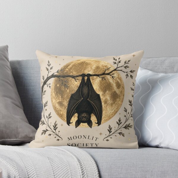 Item preview, Moonlit Society Bat | Gothic Moon Bat | Dark Cottagecore | Vintage Lunar Nature | Fantasy Wildlife Design designed and sold by Moonwoven Studio.