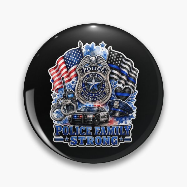 Item preview, Police Family Strong Thin Blue Line American Flag Support Gift designed and sold by ConCeptGifts.