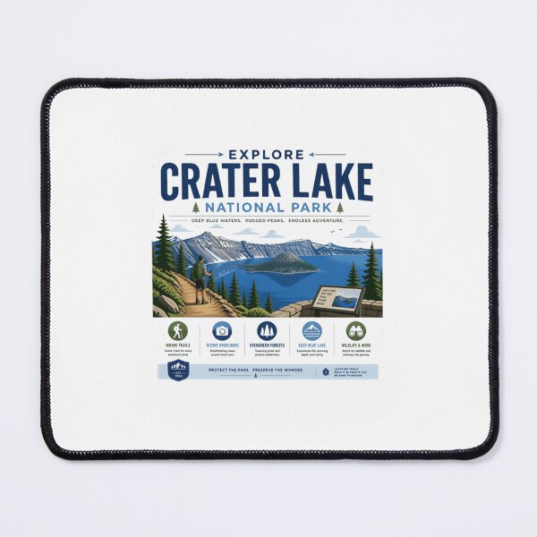 Item preview, Explore Crater Lake National Park Oregon Hiking Camping Travel Souvenir designed and sold by Simsimah26Parks.