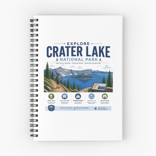 Item preview, Explore Crater Lake National Park Oregon Hiking Camping Travel Souvenir designed and sold by Simsimah26Parks.