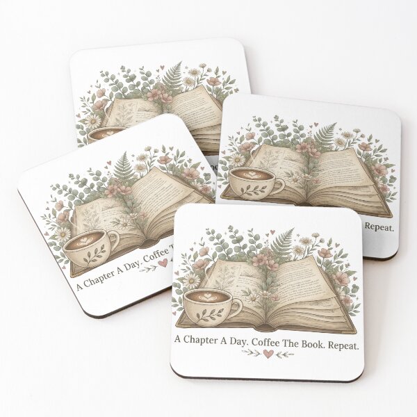 Item preview, A Chapter A Day Coffee The Book Repeat Illustration designed and sold by sanorastyle.