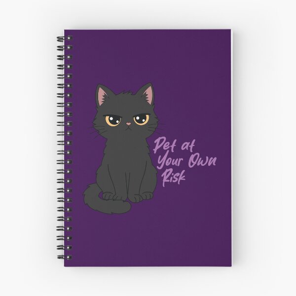 Item preview, Pet at Your Own Risk Angry Black Cat Kawaii Cartoon Funny Cat Design designed and sold by Hallowed Artistry.