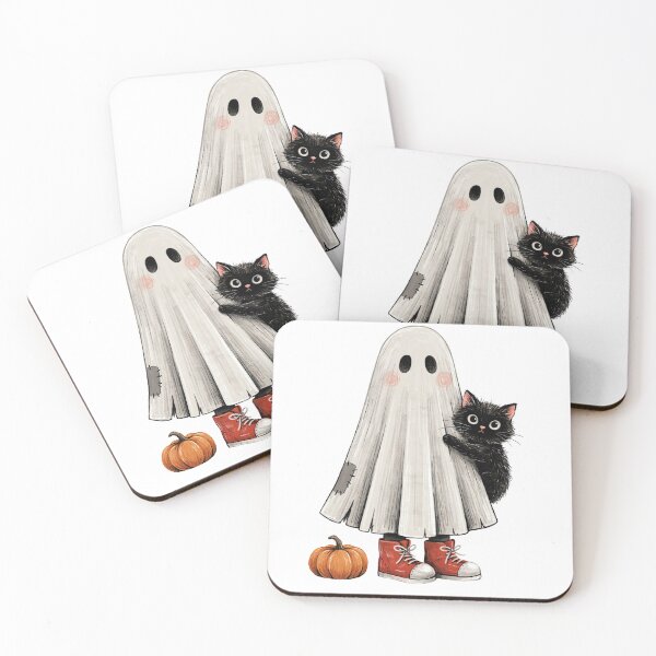 Item preview, ghost with black cat designed and sold by jkrphoto.
