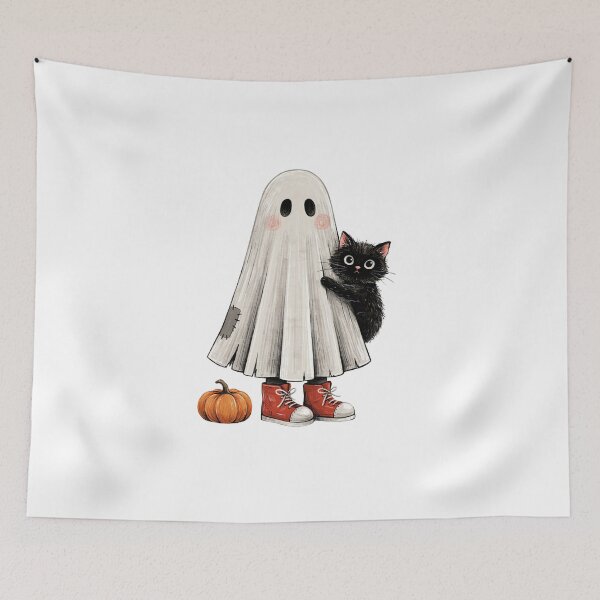 Item preview, ghost with black cat designed and sold by jkrphoto.