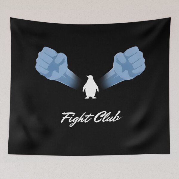 Item preview, Fight Club Slide Penguin Fists Minimalist Cinema Art designed and sold by Enea Kelo.