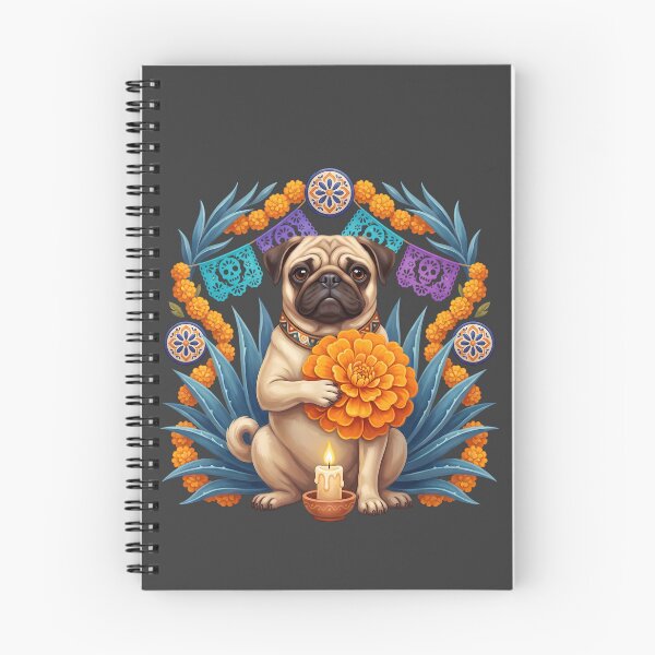 Item preview, Día de los Muertos Marigold Pug Dog designed and sold by MythicCotton.