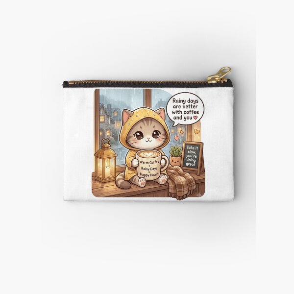 Item preview, Cozy Coffee Cat Rainy Day  Sticker  designed and sold by Designertanya.