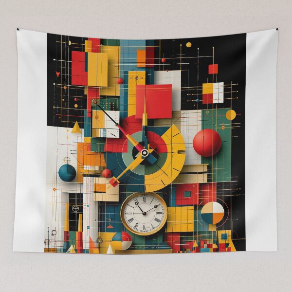 Item preview, Abstract clock geometric design art black designed and sold by TanyaLovus.