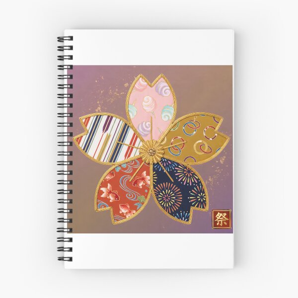 Item preview, Matsuri — Japanese Cherry Blossom Crest Art Print | Cotton Candy & Goldfish Festival Pattern designed and sold by KimonoKotoba.