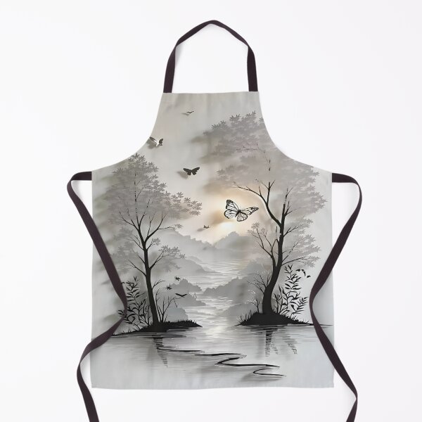 Item preview, Ethereal Serenity: A Monochrome Landscape of Trees and Butterflies Illuminated by a Gentle Glow designed and sold by Matt_Smith.