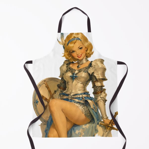 Item preview, Vintage Fantasy Knight Pin-Up | Original Medieval Warrior Girl Art designed and sold by Cosplayvintage.