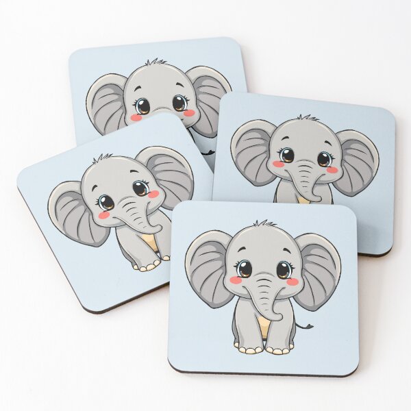 Item preview, Cute Baby Elephant Cartoon Chibi Art designed and sold by SolutionsArt.