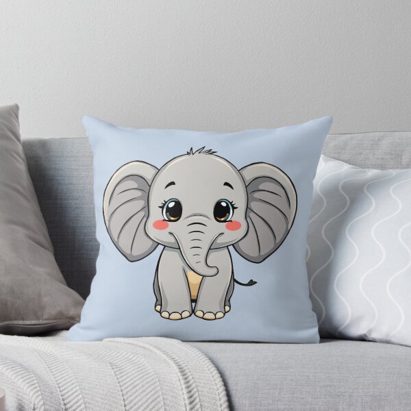Item preview, Cute Baby Elephant Cartoon Chibi Art designed and sold by SolutionsArt.