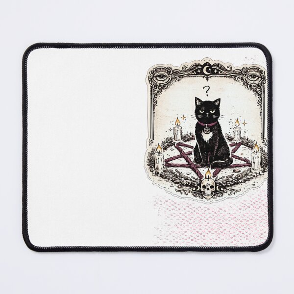 Item preview, Indifferent Black Cat in Herb and Candle Pentagram Victorian Occult Illustration Witchy Humor designed and sold by OnPointOutfits.