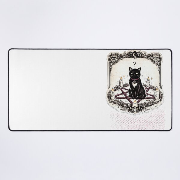 Item preview, Indifferent Black Cat in Herb and Candle Pentagram Victorian Occult Illustration Witchy Humor designed and sold by OnPointOutfits.