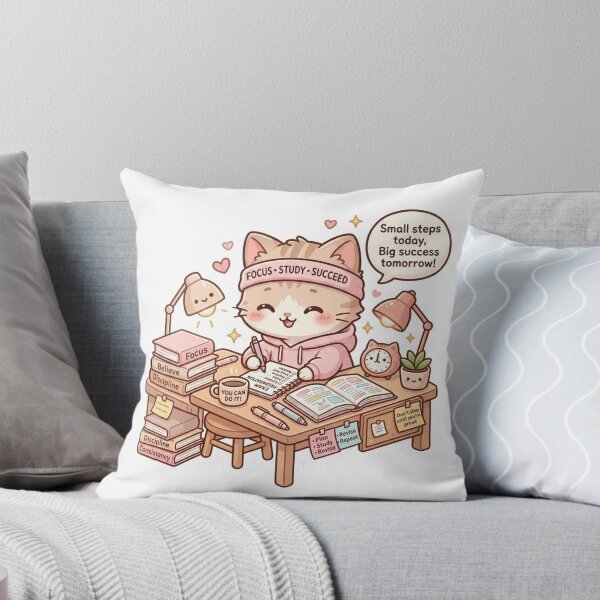 Item preview, Focused Study Kitty Dreams Sticker  designed and sold by Designertanya.