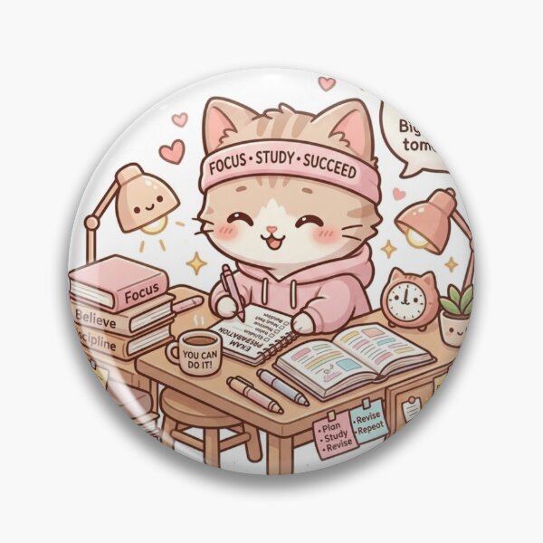 Item preview, Focused Study Kitty Dreams Sticker  designed and sold by Designertanya.