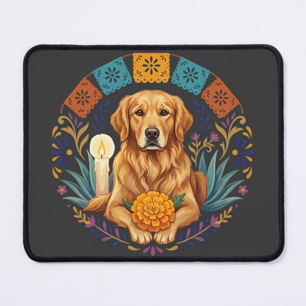 Item preview, Día de los Muertos Golden Retriever Dog designed and sold by MythicCotton.