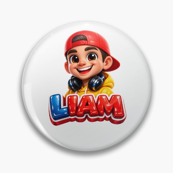 Item preview, Liam – Cool Cartoon Name Mascot Sticker designed and sold by AlexLineArt.