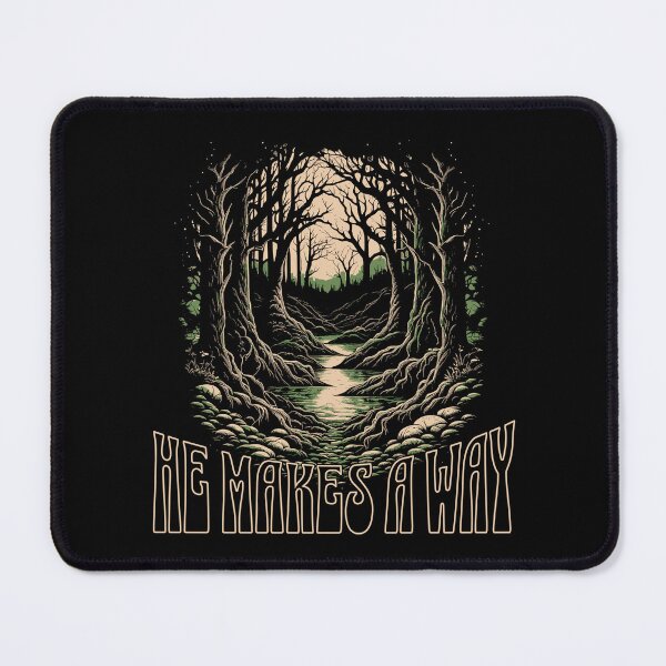 Item preview, He Makes a Way Christian Forest Path | Faith Inspired Scripture Design designed and sold by Sachie's Studio.