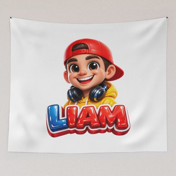 Item preview, Liam – Cool Cartoon Name Mascot Sticker designed and sold by AlexLineArt.