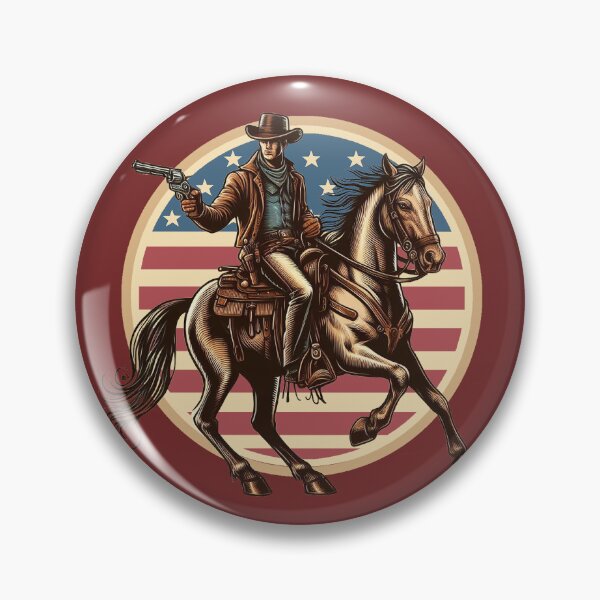 Item preview, VINTAGE COWBOY, HORSE, AMERICAN FLAG, GUNSLINGER, OLD WEST THEME designed and sold by classic car craze.