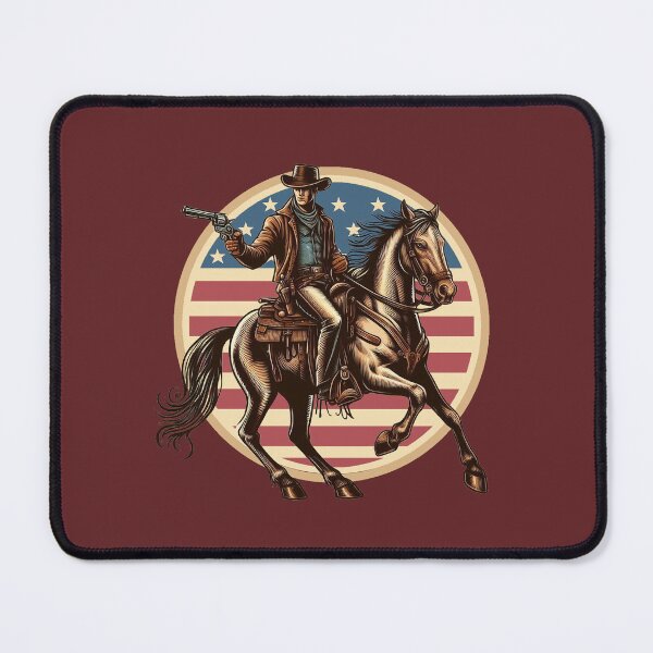 Item preview, VINTAGE COWBOY, HORSE, AMERICAN FLAG, GUNSLINGER, OLD WEST THEME designed and sold by classic car craze.