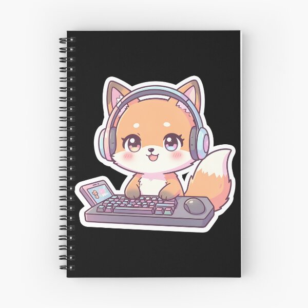 Item preview, Cute Gamer Fox with Headphones Mechanical Keyboard Kawaii designed and sold by KCasual.
