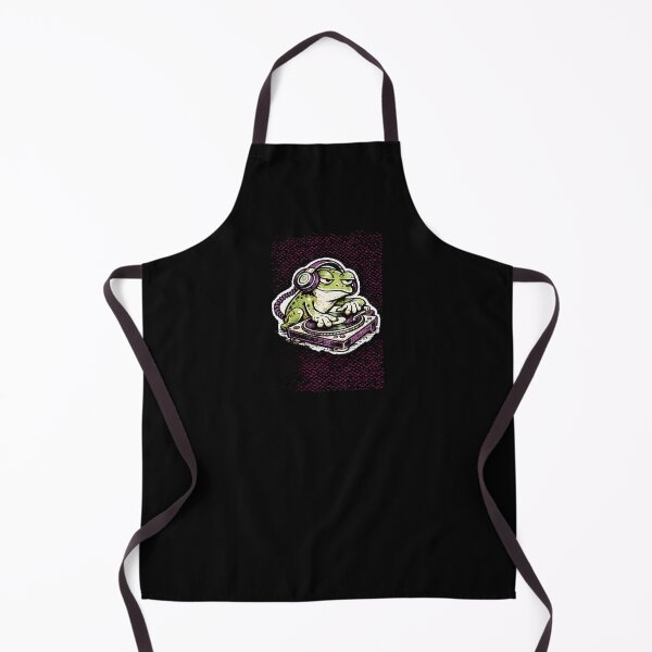 Item preview, Cool DJ Frog with Headphones on Turntable Retro 90s Skate Art Acid Green Purple Illustration designed and sold by OnPointOutfits.