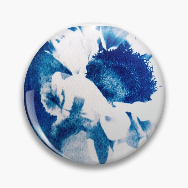 Item preview, Blue Cyanotype Sunflower Botanical Print designed and sold by BuckaBaby.