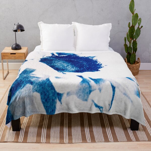 Item preview, Blue Cyanotype Sunflower Botanical Print designed and sold by BuckaBaby.