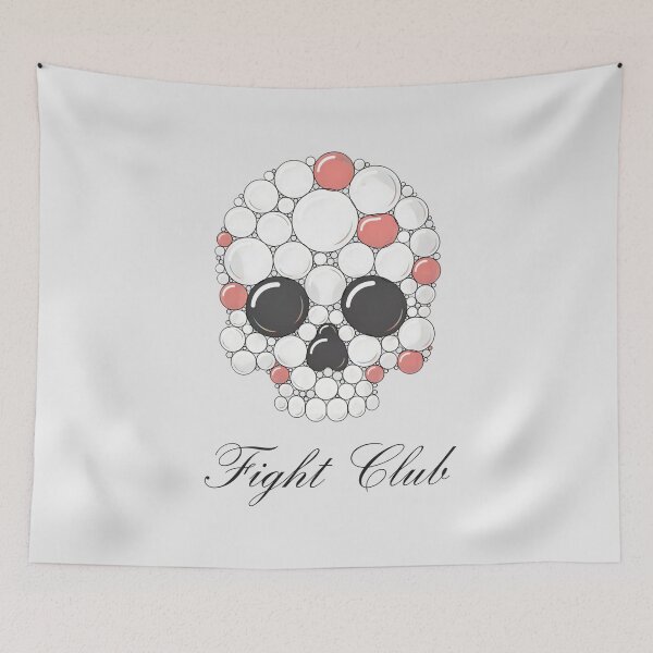 Item preview, Fight Club Soap Bubble Skull Cursive Script Art designed and sold by Enea Kelo.