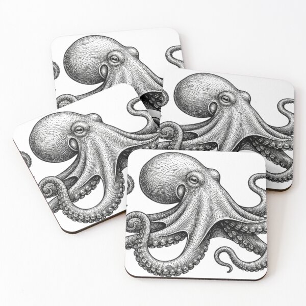 Item preview, Octopus - Realistic Black and White designed and sold by Minimalisticaly.