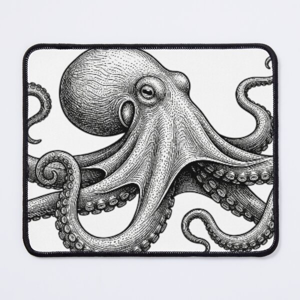 Item preview, Octopus - Realistic Black and White designed and sold by Minimalisticaly.