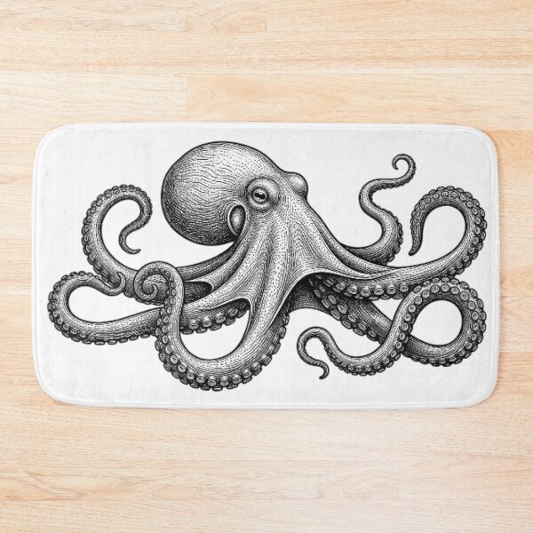 Item preview, Octopus - Realistic Black and White designed and sold by Minimalisticaly.