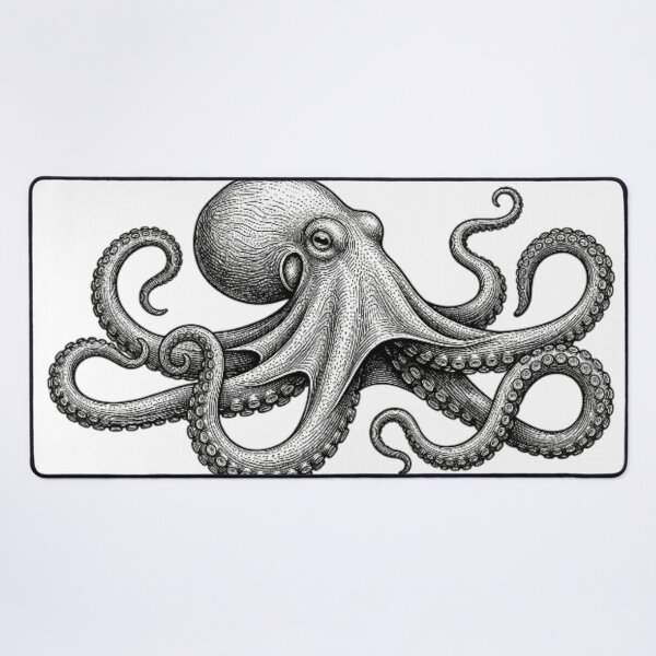 Item preview, Octopus - Realistic Black and White designed and sold by Minimalisticaly.